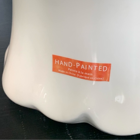 Ghost with Black Cat Hand Painted Halloween Canister - Picture 5 of 13